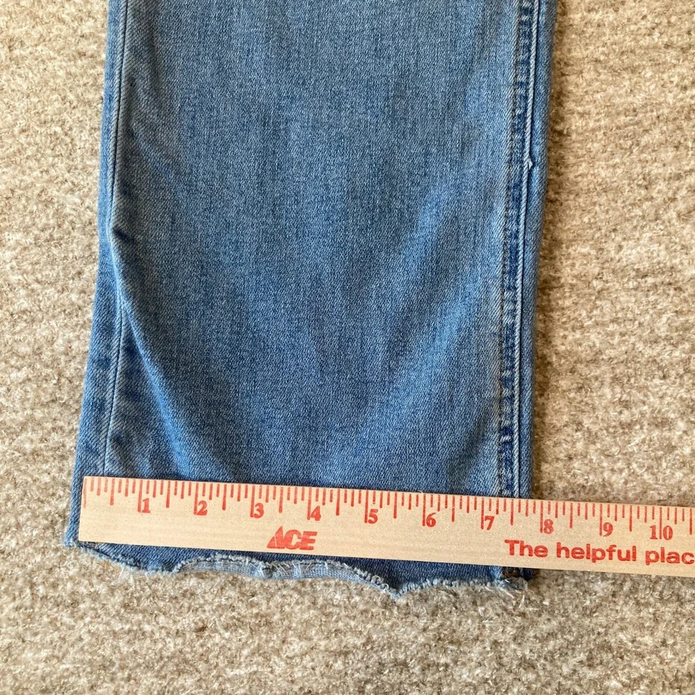 Mica Los Angeles Jeans 31 (30x27) Distressed Straight Leg Blue Raw Hem MDP-T203